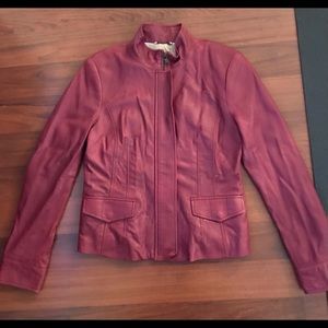 Banana Republic Burgundy Leather Jacket